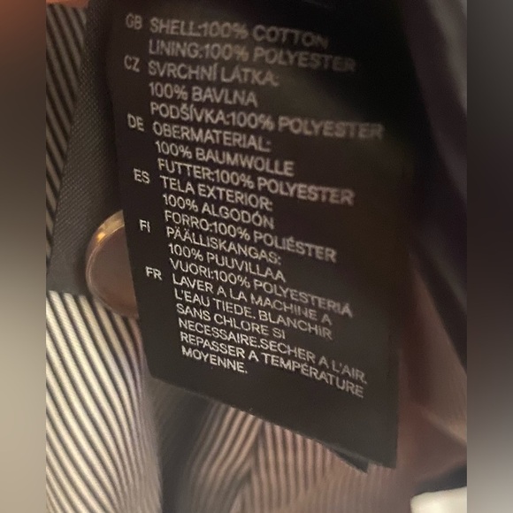 H&M All Weather Jacket Size 4 Black Belted Button Front Cotton/Poly Lined - Picture 6 of 9